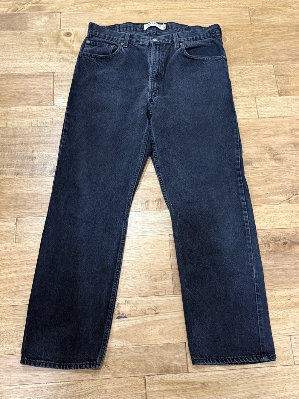 Levi Black 505 Regular Fit Jeans 38x34